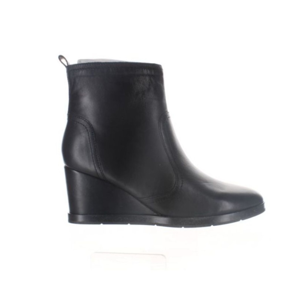 Easy Spirit Evolve Black Leather Waterproof Wedge Heel Zip Ankle Boots EVKIT 6